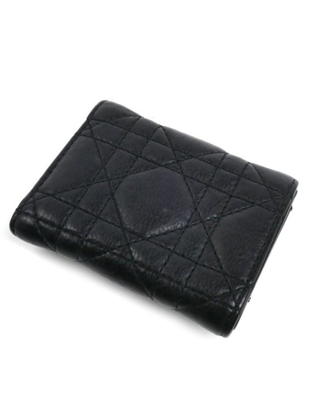 Dior Caro Veronia Trifold Wallet Black - Picture 2 of 9